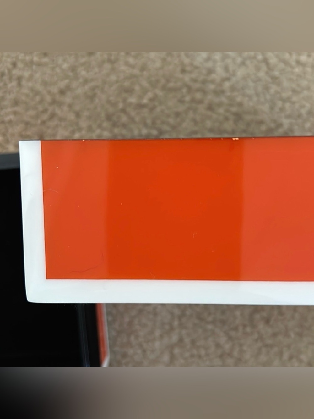 F. Gerald New ~  Orange / White Lacquer Box with Lid Square decor coffee table - Picture 8 of 9